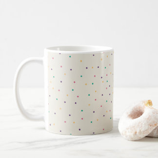 Caneca De Café Padrões de Pontos de Confetes Coloridos Elegantes