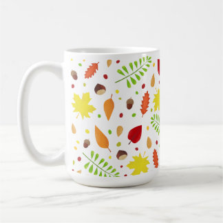 Caneca De Café Padrões de queda bonitos com folhas e loucos color