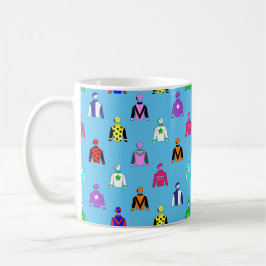 Caneca De Café Padrões de Silas de Jockey com Cavalo em Azul