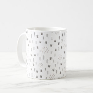 Caneca De Café Padrões De Via De Animais Da Floresta Única