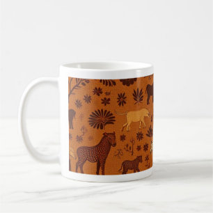 Caneca De Café Padrões de Vida Selvagem Africanos Tribais