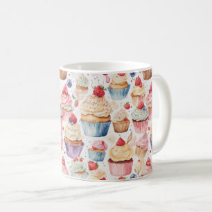 Caneca De Café Padrões digitais de Creme e Cupcake
