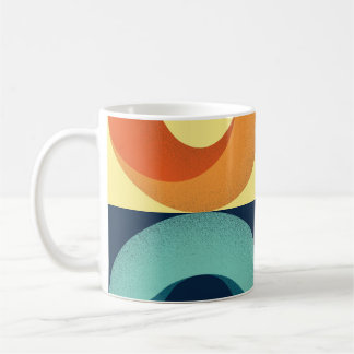Caneca De Café Padrões e Círculos Retroativos: Padrão dos anos 60