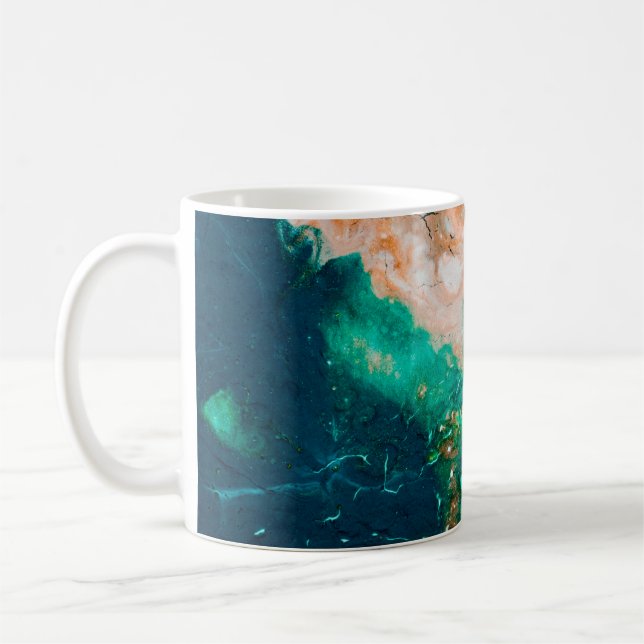 Caneca De Café Padrões Fantásticos de abstrato de Cores e Tintas (Esquerda)