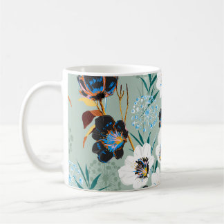 Caneca De Café Padrões Florais Da Vintagem Botânica Do Flor