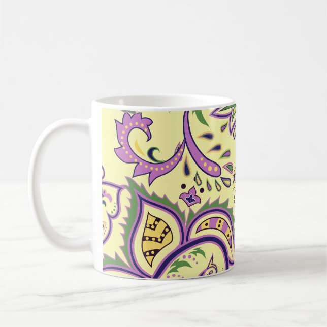Caneca De Café Padrões florais decorativos (Esquerda)