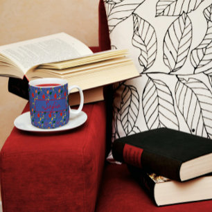 Caneca De Café Padrões flores silvestres, papoila-de-café vermelh