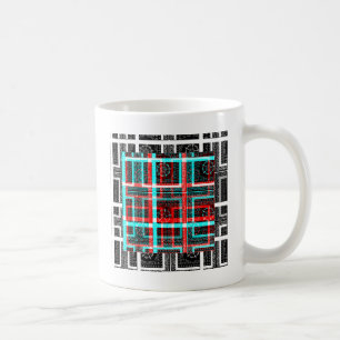 Caneca De Café Padrões geométricos de controlo Coloridos Maze Qua