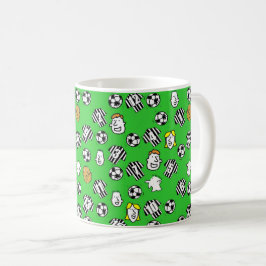 Caneca De Café Padrões maiores para bolas de futebol, faixas pret