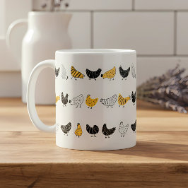 Caneca De Café Padrões para animais de Fazenda de frango feliz
