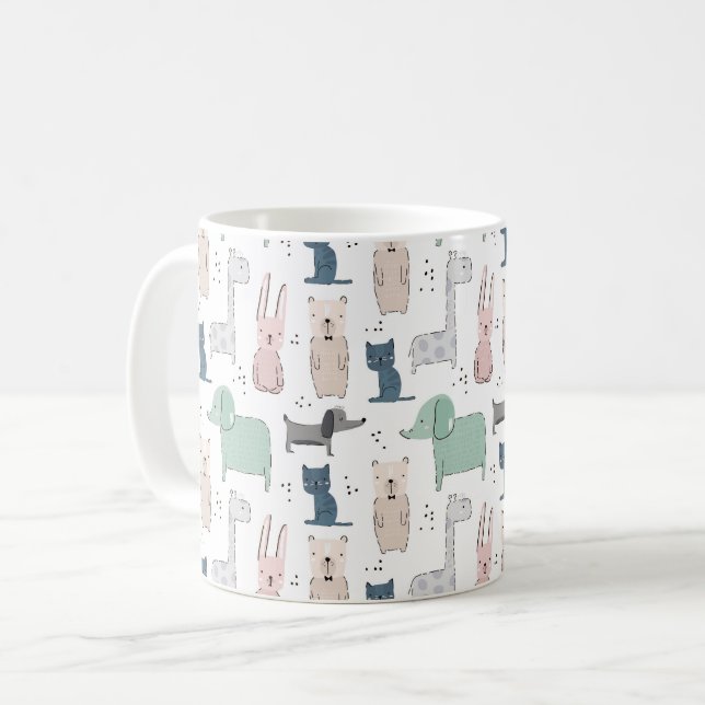Caneca De Café Padrões para o bebê de pastel bonito (Frente Esquerda)