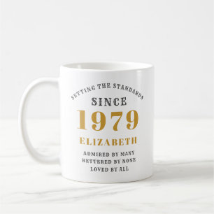 Caneca De Café Padrões Personalizados de Aniversário de 1979 Adic