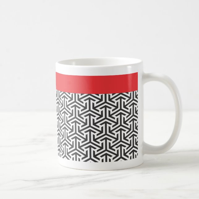 Caneca De Café Padrões Pretos E Brancos - Pista Vermelha Personal (Direita)