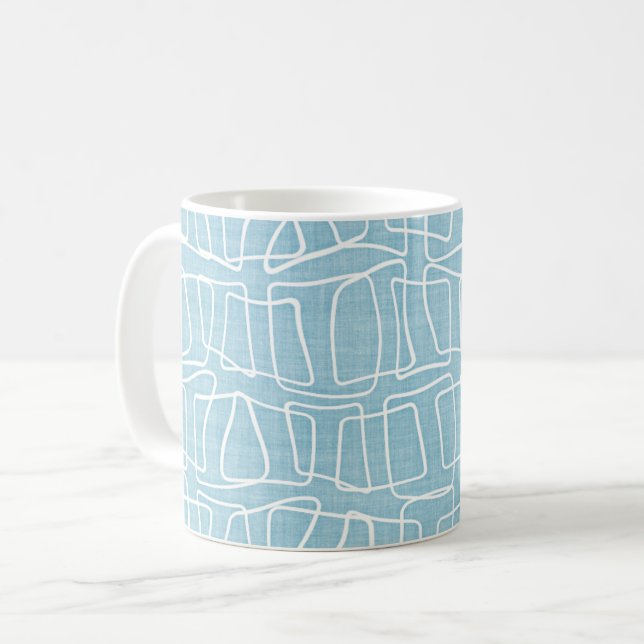 Caneca De Café Padrões redondos azuis claros de Pastel azul (Frente Esquerda)