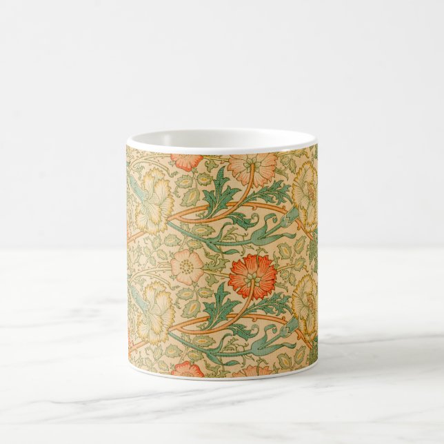 Caneca De Café Padrões rosa e Rosa (por William Morris) (Centro)