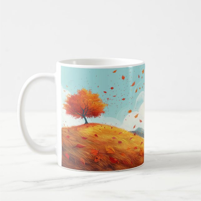 Caneca De Café Padrões únicos, outono (Esquerda)