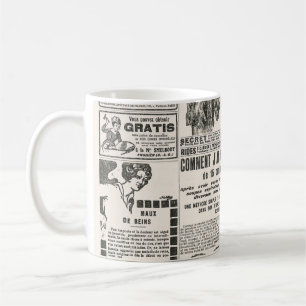 Caneca De Café Página de jornal com anúncio antigo