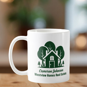 Caneca De Café Página Verde da Empresa Imobiliária Personalizada