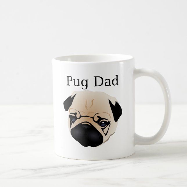 Caneca De Café Pai 1 do Pug (Direita)