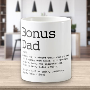 Caneca De Café Pai Adicional Padrasto Definição Preto e Branco