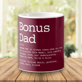 Caneca De Café Pai Adicional Padrasto Definição Vermelho Borgonha