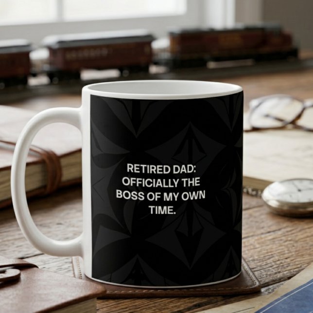 Caneca De Café Pai Aposentado Chefe do Seu Próprio Tempo Aposenta (Criador carregado)