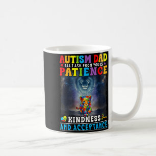 Caneca De Café Pai Autismo Leãozinho Galáxia Paciência Bondade Ac