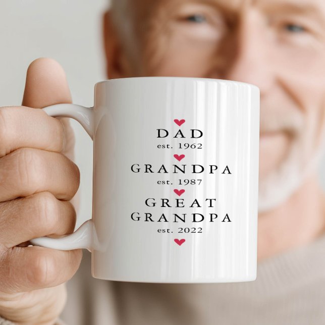 Caneca De Café Pai | Avô | Bisavô Ano Est.  (Criador carregado)