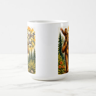Caneca De Café Pai Bigfoot Aquarela Sasquatch Pai Floresta 