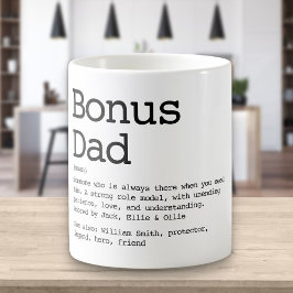 Caneca De Café Pai Bonus Padrasto Definição Preto E Branco