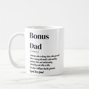 Caneca De Café Pai Bonus Stepdad Definição Café branco e preto