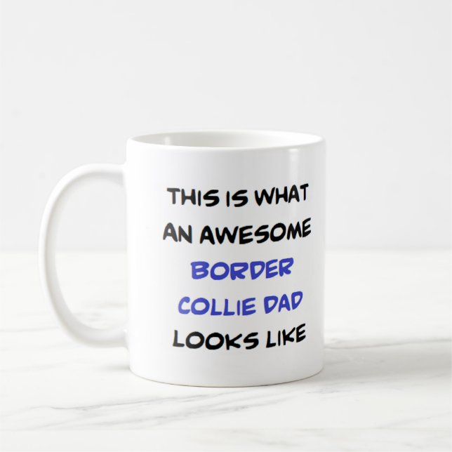 Caneca De Café pai border collie, incrível (Esquerda)