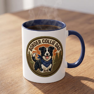 Caneca de Café Pai Border Collie Presente de Pai