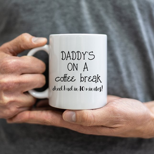 Caneca De Café Pai Café Quebra Engraçada Mug para Pai (Funny Daddy Coffee Break Humor Fathers Day Coffee Mug Gift From Kids)