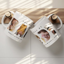 Caneca De Café Pai Colagem de Fotografias Primeiro Dia de os pais