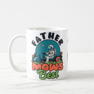 Caneca De Café Pai Corta a Grama Melhor Design de Astronauta Pais