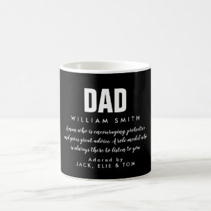 Caneca De Café Pai Cotação Preto e Branco Moderno
