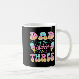 Caneca De Café Pai da Menina de 3 Anos de Idade Doce Três Sorvete