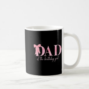 Caneca De Café Pai Da Menina Do Aniversário Família Rosa Laço Coq