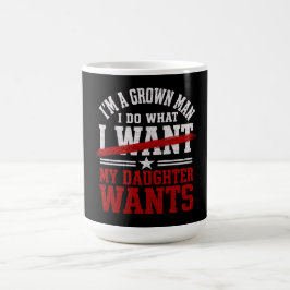 Caneca De Café Pai da Menina Engraçada Eu Faço o Que Minha Filha