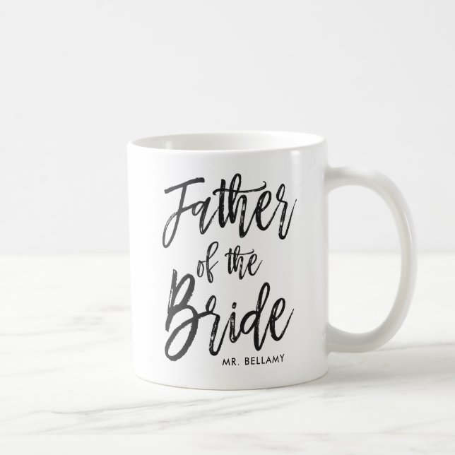 Caneca De Café Pai da Noiva | Casamento Personalizado do Estilo d (Direita)
