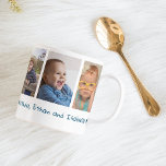 Caneca De Café pai de 5 fotos 2025 Blue Love You<br><div class="desc">Uma linda caneca de dia de os pais personalizada com 5 fotos,  te amo tipografia de pai e nomes de crianças.</div>