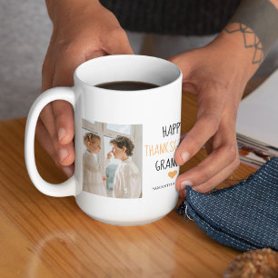 Caneca De Café Pai de Ação de Graças para Foto e Colagem Moderna