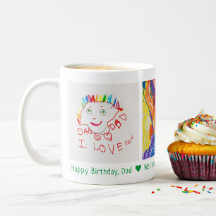 Caneca De Café Pai de aniversário feliz 3 Foto de arte personaliz
