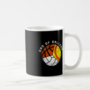 Caneca De Café Pai De Ballers Diversão De Voleibol De Softball