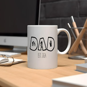 Caneca De Café Pai de baseball e criança