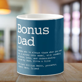 Caneca De Café Pai de Bônus Stepdad Definição Moderna Azul