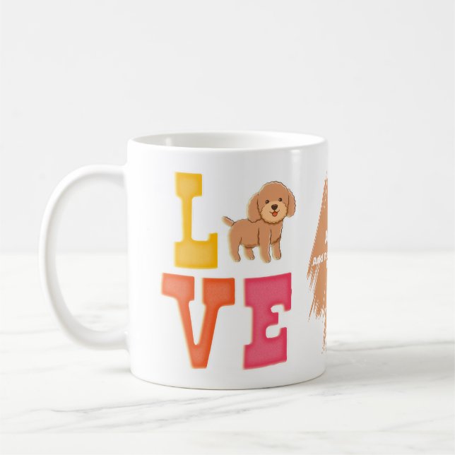 Caneca De Café Pai de Cachorro Bonito Poodle (Esquerda)