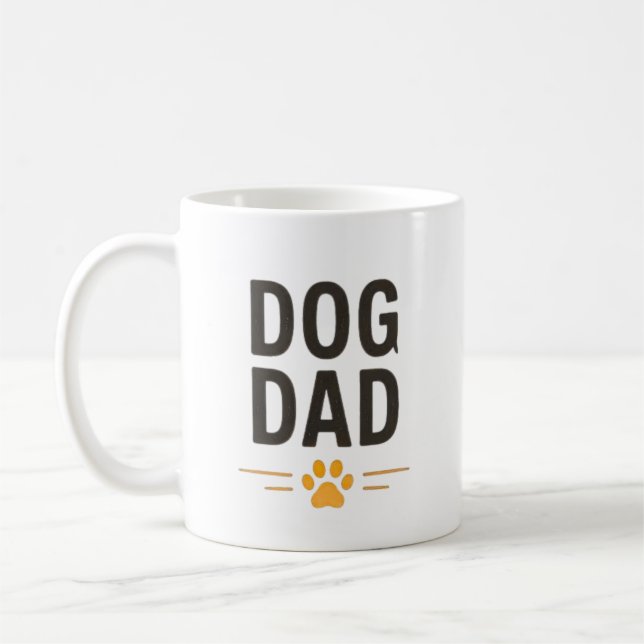 Caneca De Café Pai de Cachorro com Design Simples de Pata (Esquerda)