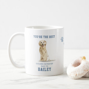 Caneca De Café Pai de Cachorro Golden Retriever Aquarela Foto